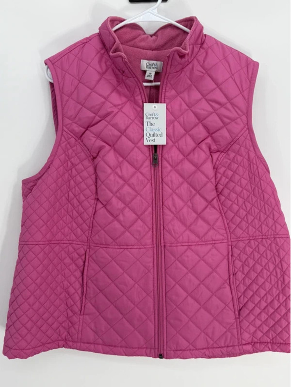 Croft & Barrow Classic Quilted Vest Pink XXL